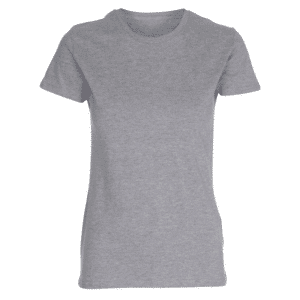 Økologiske Basic formsyet T-shirts med rund hals i Oxford Grey, til kvinder