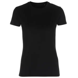 Økologiske Basic formsyet T-shirts med rund hals i sort, til kvinder