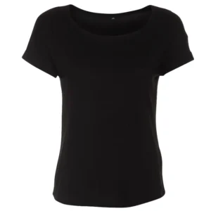 Økologiske Basic. Loose fit T-shirts med rund hals i sort, til kvinder.
