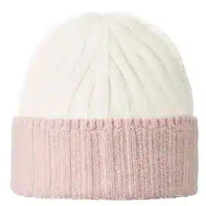Lækker hue - Beanie Lia, recycled Cashmere, off white & rose