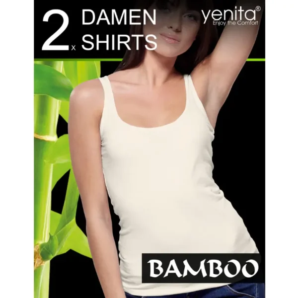Lækker hvid Bambus tanktop til kvinder - 2 pak - pakke